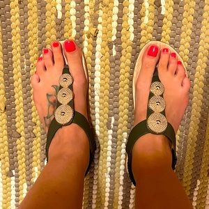 Gold Metallic Sandals